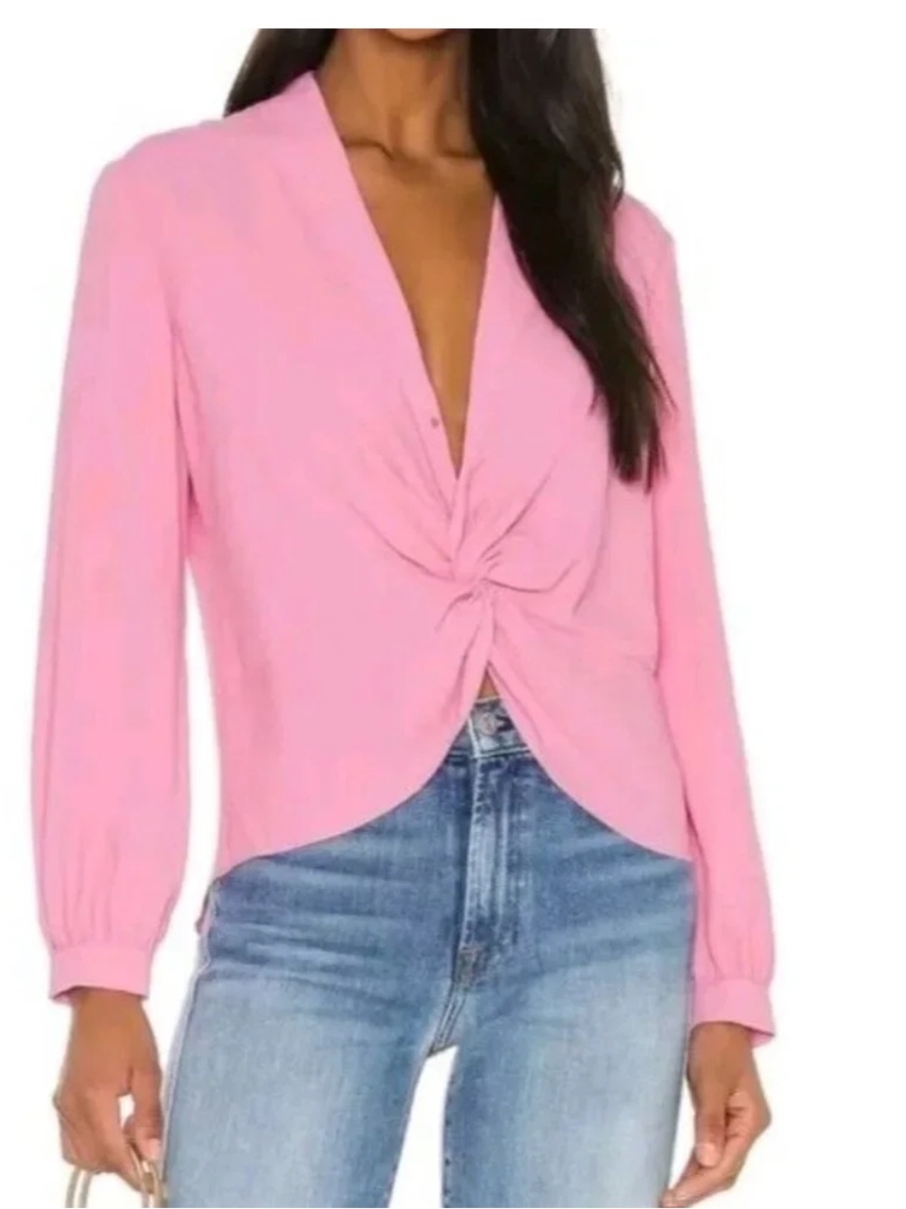 Amanda Uprichard pink front twist blouse NWOT size Medium